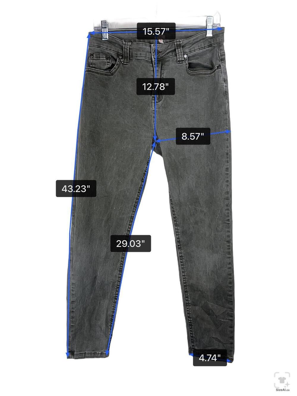 REBA Women's Gray Skinny Jeans Size 10 - Picture 2 of 5